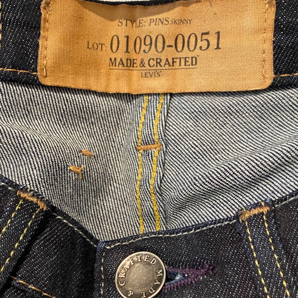 RARE Levi’s Made & Crated Pins Skinny Dark Indigo 24 NWOT - Picture 6 of 9